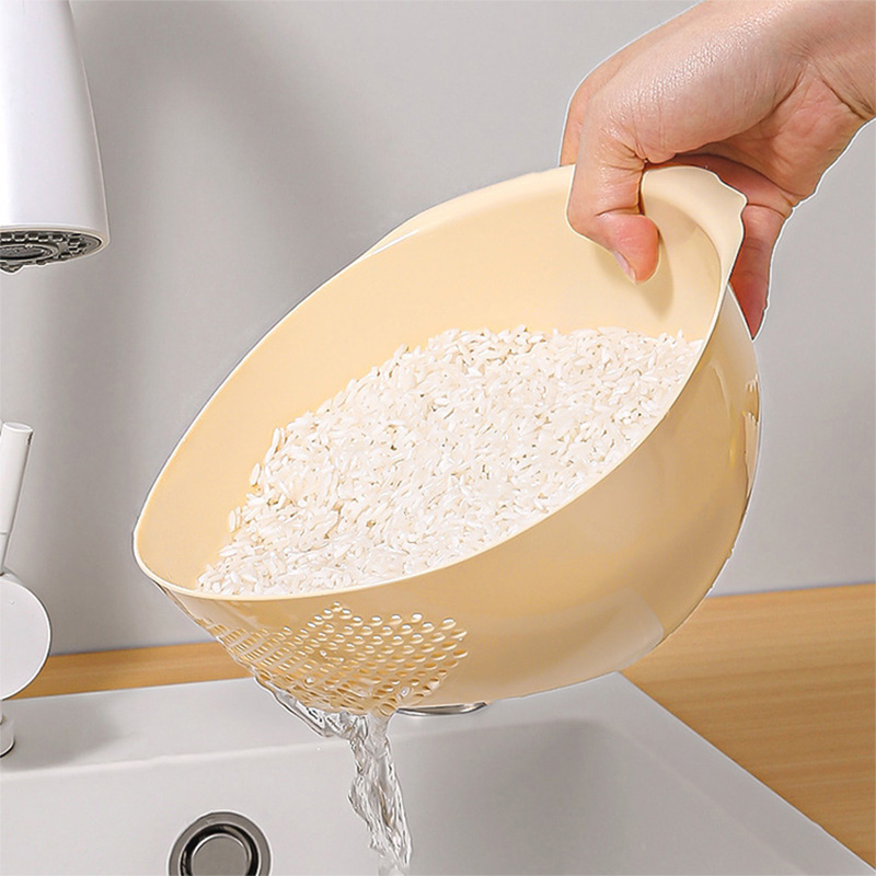 Kitchen plastic rice washer strainer